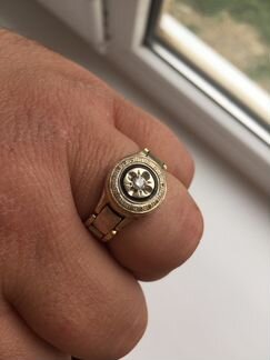 Кольцо золотое мужское рулетка