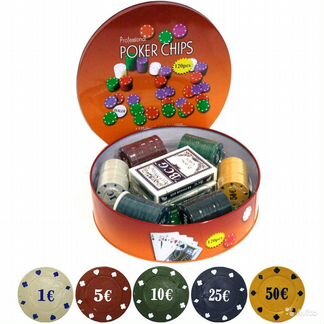 Покерный набор 120 фишек в ж/б