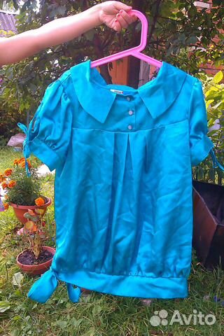 Кофта шёлковая бирюзовая Кофта шёлковая бирюзовая