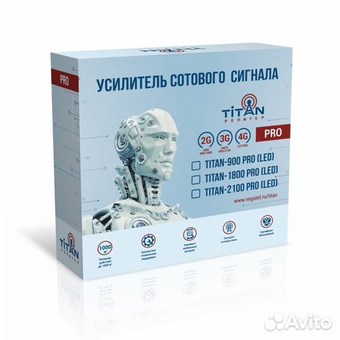 Репитер сотовой связи Titan-1800 PRO (LED)