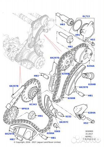 Комплект цепей грм 2.0 / 3.0 Ingenium Land Rover