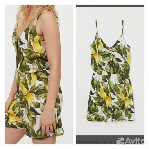 Ромпер комбинезон с лимонным принтом 42/44 H&M