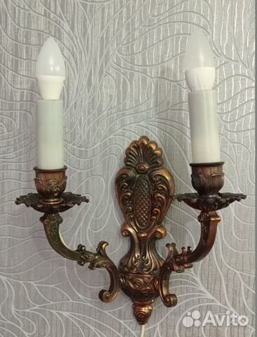 Канделябр Бра СССР бронза настенный двухрожковый