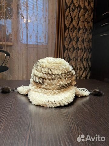 Шапка натуральный мех на вязке