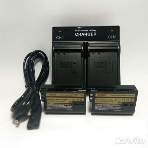 Два аккумулятора для Nikon EN-EL15 + зарядное