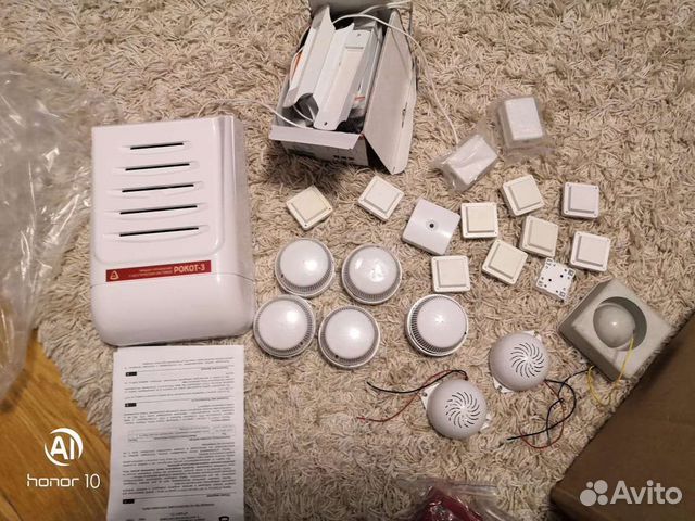 Блок пожарной сигнализации,извещатели новый, рокот