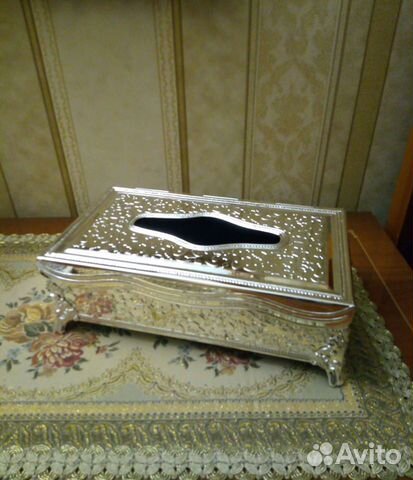 Салфетница 27*15*8см цв серебро