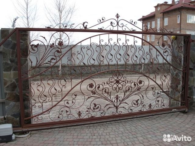 Откатные ворота кованые для проема до 4000мм