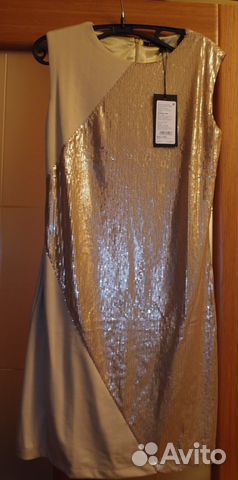 Платье новое с пайетками золотое р. 44 Incity