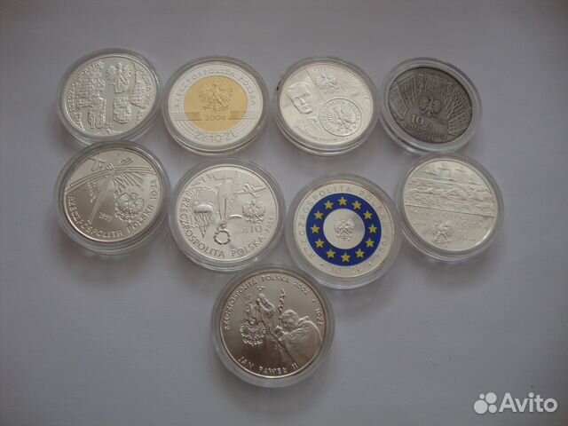 Польша 10 злотых 1999-2004 Серебро 11 монет