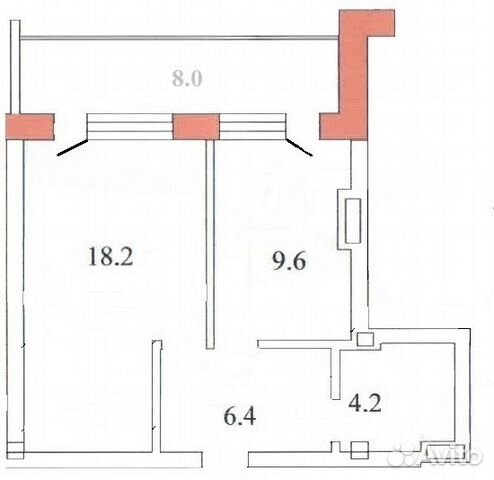 1-к квартира, 38.4 м², 1/3 эт.