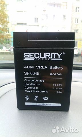 Аккумулятор 6в, 4,5а для детского электромобиля