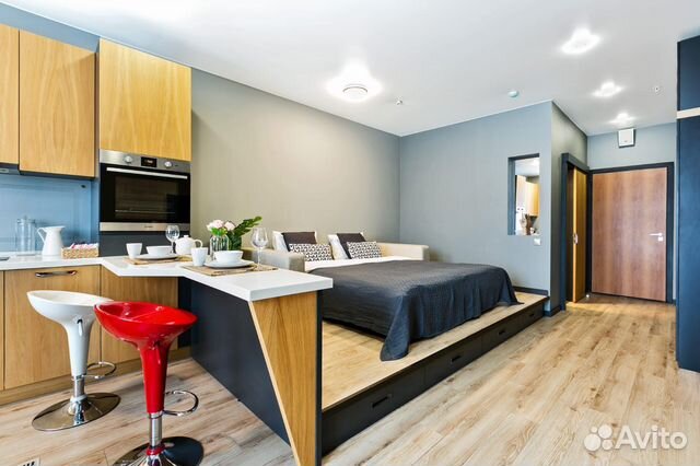 

Квартира-студия, 33 м², 2 кровати