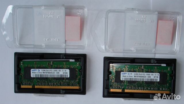 Оперативная память SO dimm SAMSUNG 2x512MB, DDR2