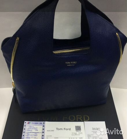 Сумка Shopper Tom Ford Том Форд Кожа Черная