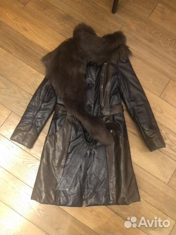 Кожаное пальто с натуральным мехом Кожаное пальто с натуральным мехом