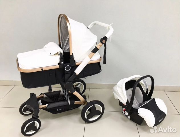 Детская коляска, 3 в 1, эко-кожа, все новые
