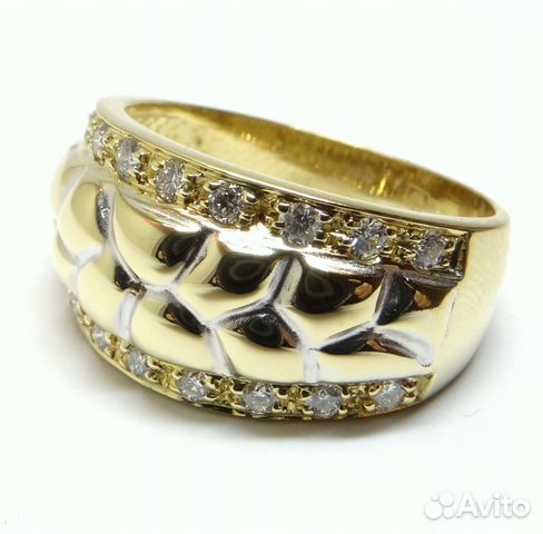 Золотое кольцо с бриллиантами 750 пробы