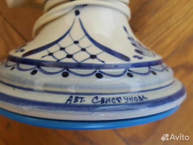 Лампа настольная, гжельский фарфор