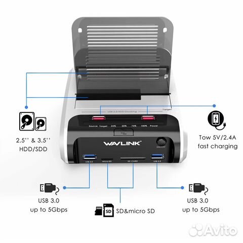 Wavlink док-станция для HDD 2,5 