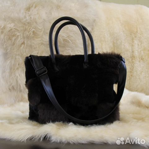 Сумка, рюкзак из меха и кожи