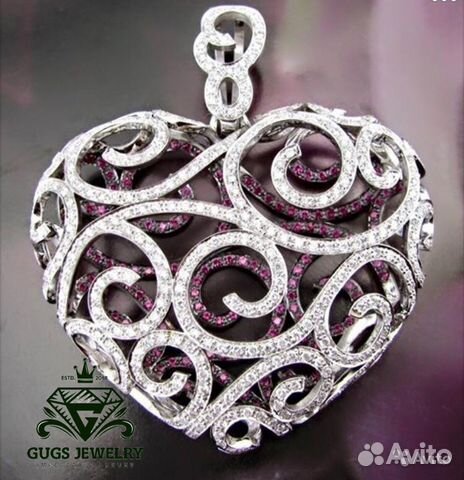 Роскошный кулон сердце /золото/бриллианты/рубины Роскошный кулон сердце /золото/бриллианты/рубины