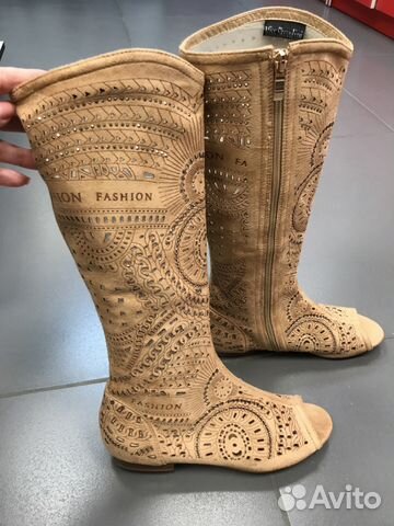Сапоги летние ажурные р-ры 35,37,38,40