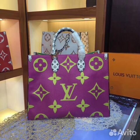 Сумка louis vuitton giant monogram Onthego разноцв