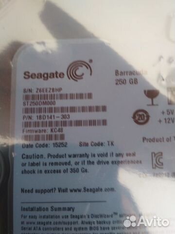Жесткий диск Seagate 250 Gb SATA 3.5