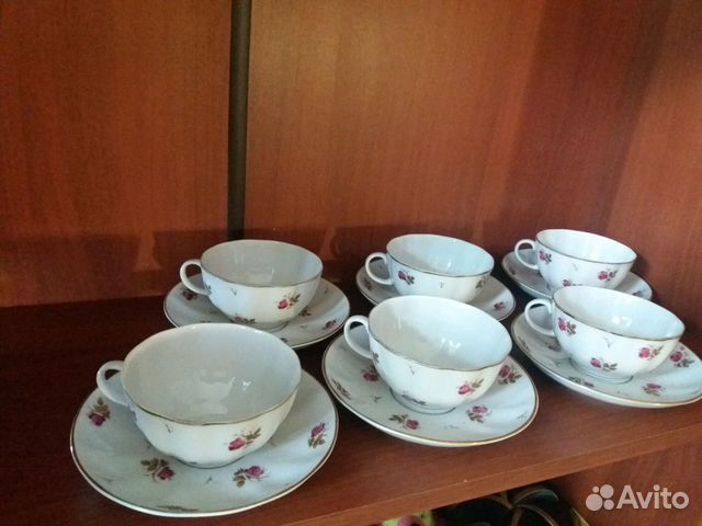 Набор чашек с блюдцами СССР (фарфор 1 сорта)