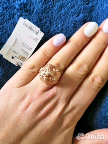 Новое серебряное кольцо 925 пр с позолотой