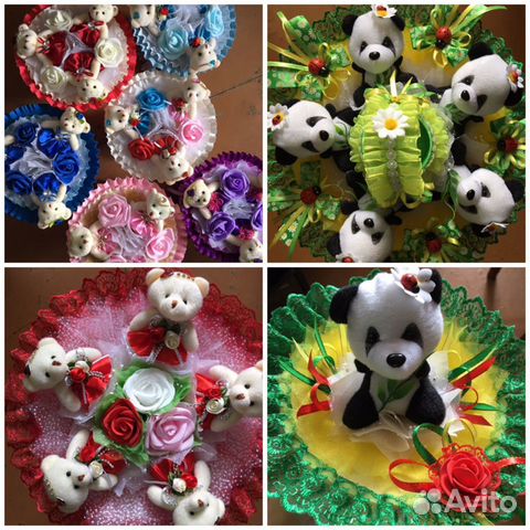 Букеты из игрушек и конфет, корзины из конфет, елк