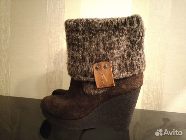 Оригинальные сапожки Calvin Klein с вязаным верхом