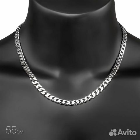 Серебряная цепь родированая, плетение Панцирное, ш Серебряная цепь родированая, плетение Панцирное, ш