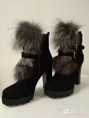 Ботинки женские зимние, с мехом внутри и снаружи