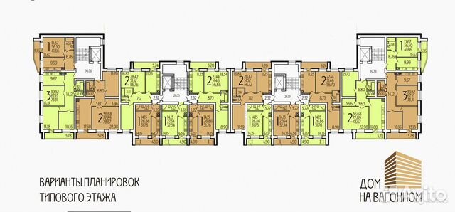 2-к квартира, 58.9 м², 6/10 эт.