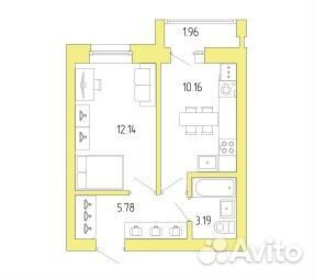 1-к квартира, 32.3 м², 2/8 эт.