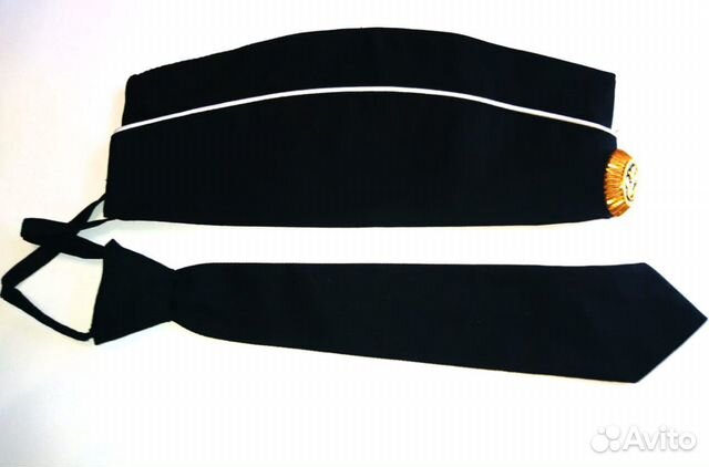Пилотка морская и галстук чёрные детские