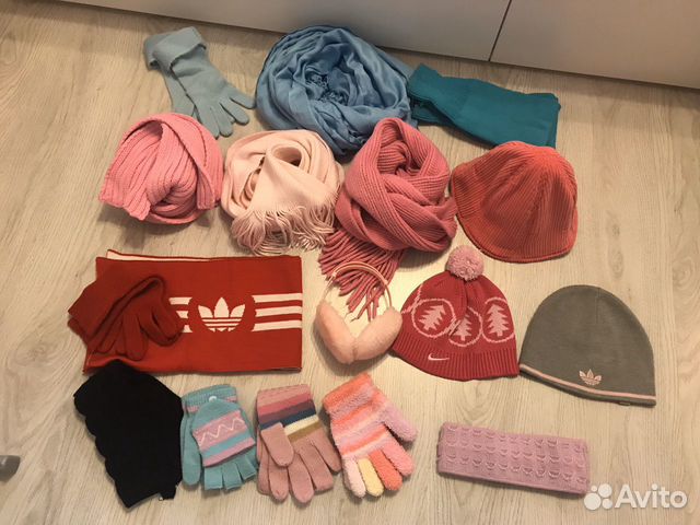 Шапка, шарф, перчатки для девочки пакетом