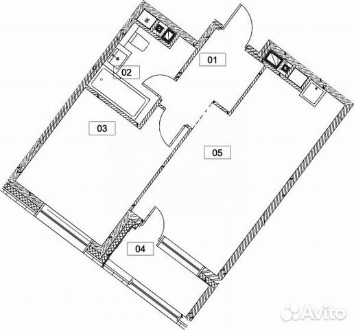 1-к квартира, 43.5 м², 3/15 эт. 1-к квартира, 43.5 м², 3/15 эт.