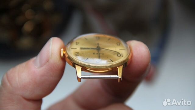 Часы механические заря Позолоченные AU12.5+