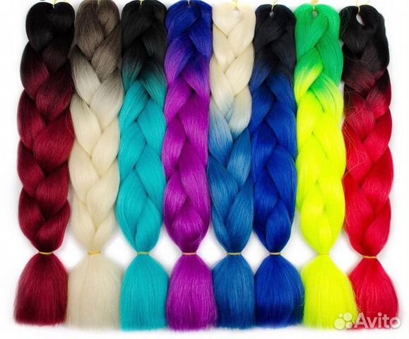 Канекалон,косички,цветные пряди,стразы на леске