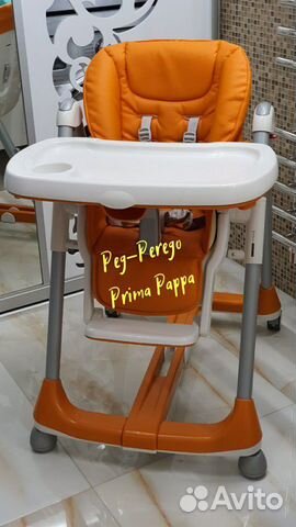 Стул для кормления Peg-Perego экокожа новый чехол