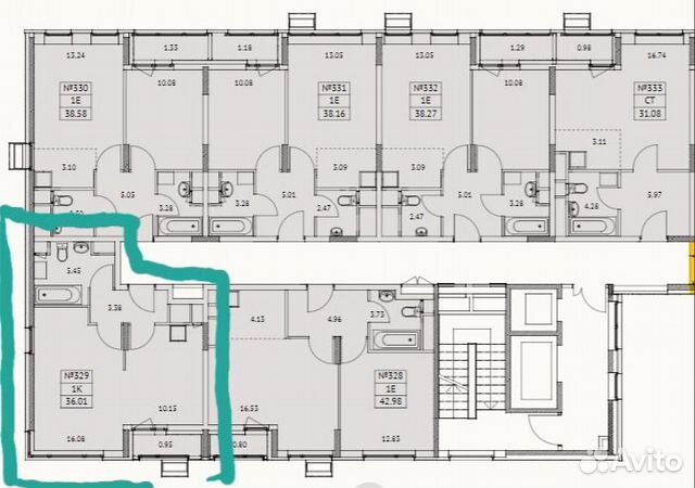 1-к квартира, 36 м², 17/17 эт.