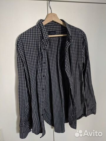 Серая клетчатая мужская рубашка Zara Man, XL Серая клетчатая мужская рубашка Zara Man, XL