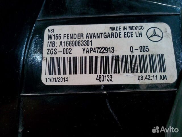 Фонарь задний левый внешний mercedes benz W166 ML