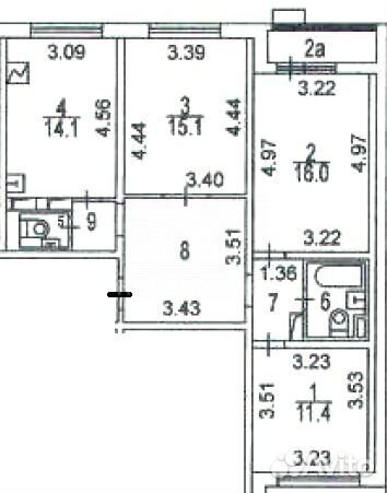 3-к квартира, 78.2 м², 3/17 эт. 3-к квартира, 78.2 м², 3/17 эт.