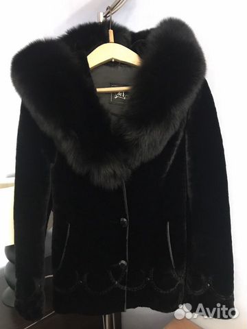 Новая Шуба мутон с воротником норка Новая Шуба мутон с воротником норка