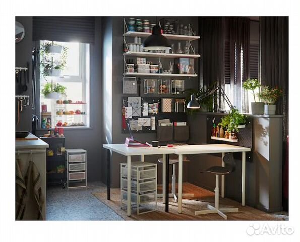 Белый стол Икея - ножки откручиваются. 100х60 см