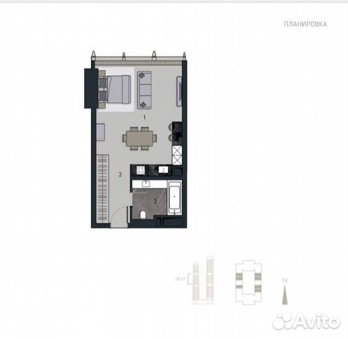1-к квартира, 51 м², 31/67 эт. 1-к квартира, 51 м², 31/67 эт.